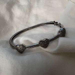 Pave Diamond Heart Bangle